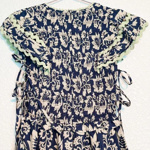 Sea New York Navy and Cream Mint Patterned Dress Women Small - Picture 10 of 13